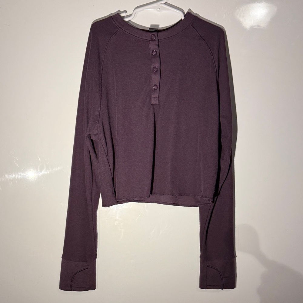 Athleta Girl Wander Waffle Top Purple Size M/8-10
